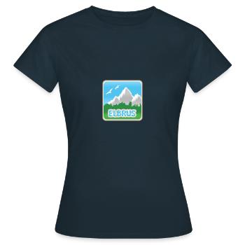 Elbrus als Bergsport - Frauen T-Shirt - Navy - Vorne - AI Model Female 172 dark (172cm)