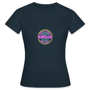 Mutter Amelia - Frauen T-Shirt - Navy - Vorne - AI Model Female 172 dark (172cm)