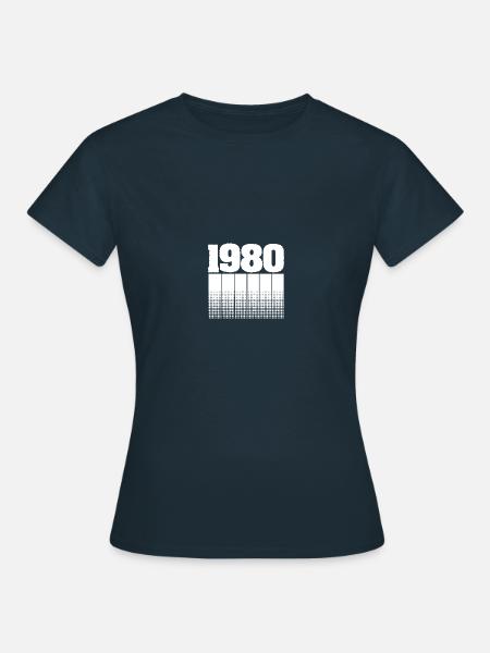 Geboren 1980 - Frauen T-Shirt - Navy