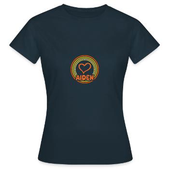 Name Aiden - Frauen T-Shirt - Navy - Vorne - AI Model Female 172 dark (172cm)