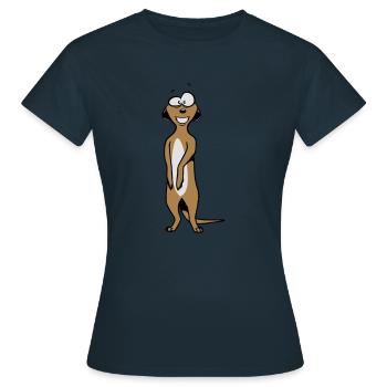 Meerkit cute sweet witty - Women's T-Shirt - navy - Front - AI Model Female 172 dark (172cm)