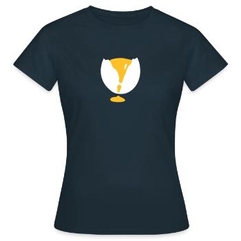 Rohes Ei - V2 - Frauen T-Shirt - Navy - Vorne - AI Model Female 172 dark (172cm)