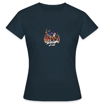 Sleigh all day - Women's T-Shirt - navy - Front - AI Model Female 172 dark (172cm)