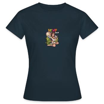 Hanf Königin - Frauen T-Shirt - Navy - Vorne - AI Model Female 172 dark (172cm)