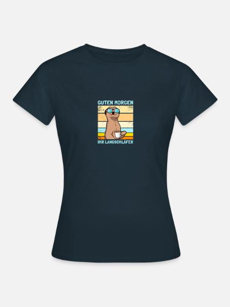 Erdmännchen Kaffee Kaffeeliebhaber Kaffeetrinker - Frauen T-Shirt - Navy