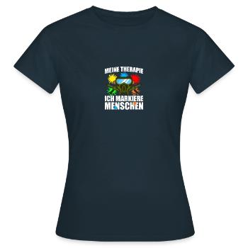 Therapie Gotcha Paintballspieler Paintball - Frauen T-Shirt - Navy - Vorne - AI Model Female 172 dark (172cm)