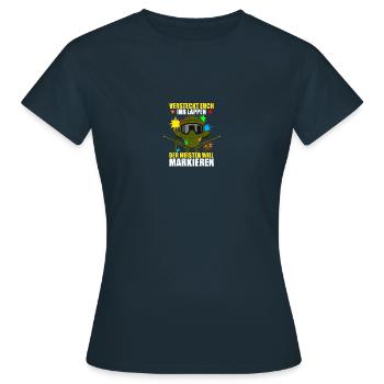 Der Meister Gotcha Paintballspieler Paintball - Frauen T-Shirt - Navy - Vorne - AI Model Female 172 dark (172cm)