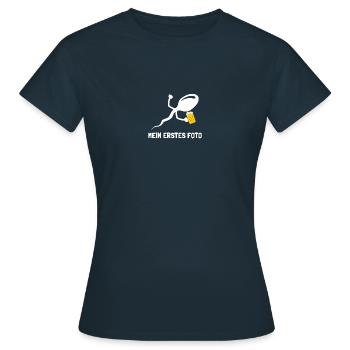 My first photo Beer Drinker Beer Lovers Beer - Women's T-Shirt - navy - Front - AI Model Female 172 dark (172cm)