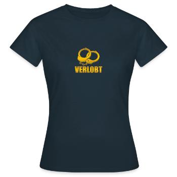 Verlobt Heiratsantrag Hochzeitsantrag - Frauen T-Shirt - Navy - Vorne - AI Model Female 172 dark (172cm)
