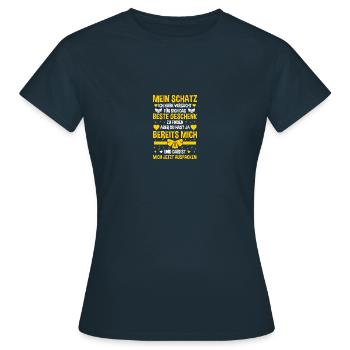 Schatz Valentinstag Spruch Liebesbeweis - Frauen T-Shirt - Navy - Vorne - AI Model Female 172 dark (172cm)