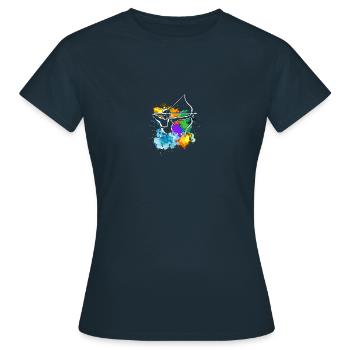 Pfeil und Bogen Bogenschießen Bogenschütze - Frauen T-Shirt - Navy - Vorne - AI Model Female 172 dark (172cm)