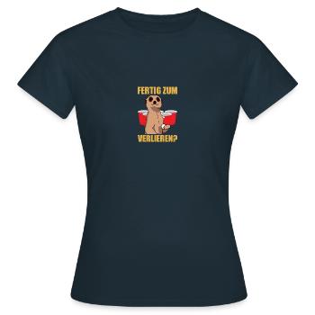 Prêt à perdre ? Beer Pong Beer Pong - T-shirt Femme - marine - Devant - AI Model Female 172 dark (172cm)