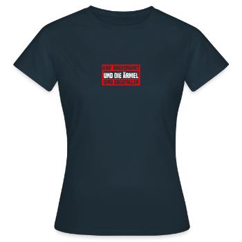 Angespannt Bodybuilding Bodybuilder Gym Kraftsport - Frauen T-Shirt - Navy - Vorne - AI Model Female 172 dark (172cm)