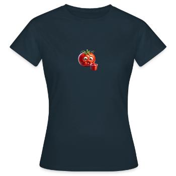 Tomato Ketchup Tomatoes - Women's T-Shirt - navy - Front - AI Model Female 172 dark (172cm)