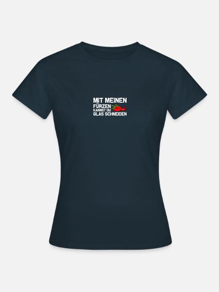 Glas schneiden Furz Fürze Pupsen Furzen - Dame-T-shirt - marineblå