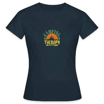 Camping therapy - Women's T-Shirt - navy - Front - AI Model Female 172 dark (172cm)