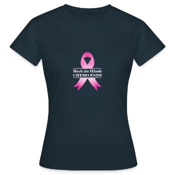 Chemo Krebstherapie Krebs Geschenk - Frauen T-Shirt - Navy - Vorne - AI Model Female 172 dark (172cm)