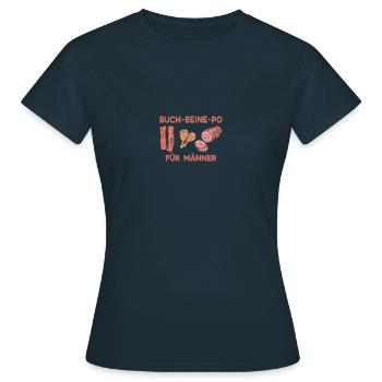 Fleisch Liebe Fleisch Schweinefleisch Hühnerfleisc - Frauen T-Shirt - Navy - Vorne - AI Model Female 172 dark (172cm)
