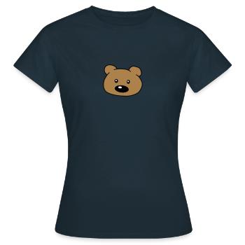 Mignon mignon mignon visage d’ours tête d’ours brune - T-shirt Femme - marine - Devant - AI Model Female 172 dark (172cm)