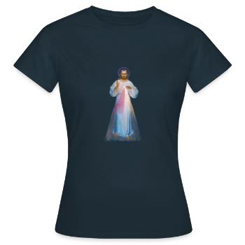 Jesus Ich vertraue auf dich, Jesus Ich vertraue auf dich - Frauen T-Shirt - Navy - Vorne - AI Model Female 172 dark (172cm)