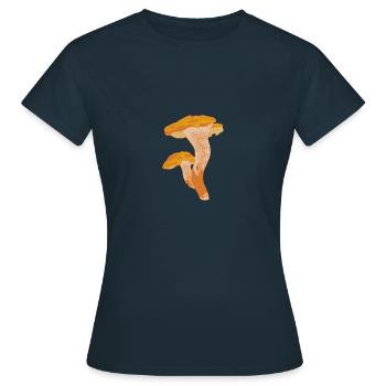 Chanterelle mushrooms collect gift - Women's T-Shirt - navy - Front - AI Model Female 172 dark (172cm)