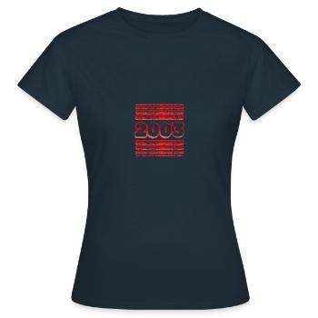 Year 2003 - Women's T-Shirt - navy - Front - AI Model Female 172 dark (172cm)