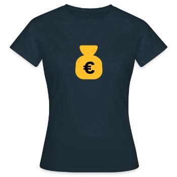 Money Euro - Women's T-Shirt - navy - Front - AI Model Female 172 dark (172cm)