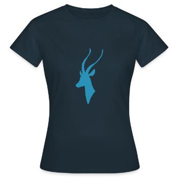 Antilope - Frauen T-Shirt - Navy - Vorne - AI Model Female 172 dark (172cm)