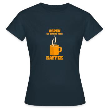 Cafe Aspen - Frauen T-Shirt - Navy - Vorne - AI Model Female 172 dark (172cm)