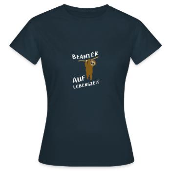 Fonctionnaire à vie Fonctionnaire Fonctionnaire - T-shirt Femme - marine - Devant - AI Model Female 172 dark (172cm)