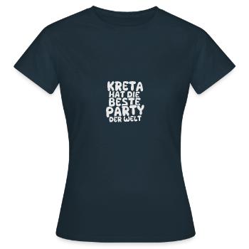 Urlaubsland Kreta - Frauen T-Shirt - Navy - Vorne - AI Model Female 172 dark (172cm)