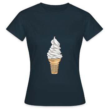 Softeis Eistüte Eisdiele - Frauen T-Shirt - Navy - Vorne - AI Model Female 172 dark (172cm)