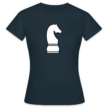 Schach Springer - Frauen T-Shirt - Navy - Vorne - AI Model Female 172 dark (172cm)