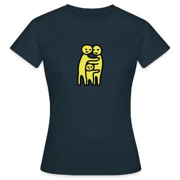 Familie Umarmung - Frauen T-Shirt - Navy - Vorne - AI Model Female 172 dark (172cm)