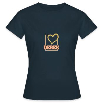 Herz Derek - Frauen T-Shirt - Navy - Vorne - AI Model Female 172 dark (172cm)