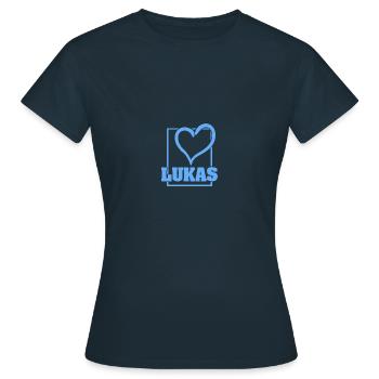 Lukas - Frauen T-Shirt - Navy - Vorne - AI Model Female 172 dark (172cm)