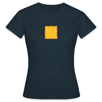 Flicken Reparatur Patchwork Stoff Nähen Naht Nadel - Frauen T-Shirt - Navy - Vorne - AI Model Female 172 dark (172cm)