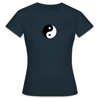 Yin Yang - Frauen T-Shirt - Navy - Vorne - AI Model Female 172 dark (172cm)