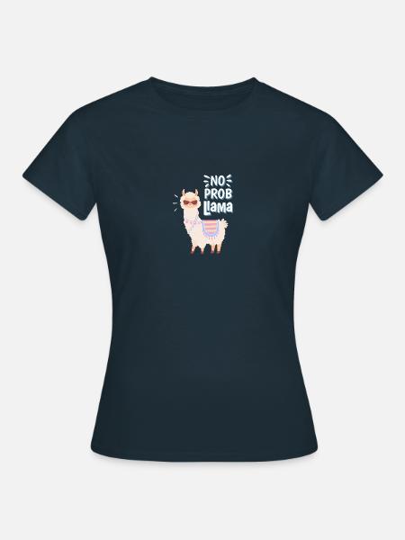 cooles Lama - Frauen T-Shirt - Navy