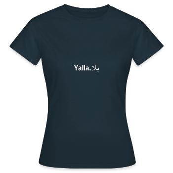 Shirt Arabic Yalla - T-shirt Femme - marine - Devant - AI Model Female 172 dark (172cm)
