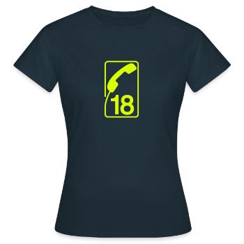 18 pompiers - T-shirt Femme - marine - Devant - AI Model Female 172 dark (172cm)