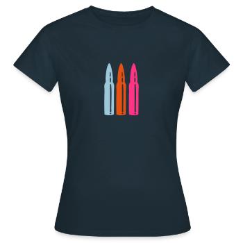 kugel patrone gewehr - Frauen T-Shirt - Navy - Vorne - AI Model Female 172 dark (172cm)