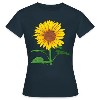 Sonnenblume - Frauen T-Shirt - Navy - Vorne - AI Model Female 172 dark (172cm)