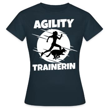 Agility Trainerin Hundesport - Frauen T-Shirt - Navy - Vorne - AI Model Female 172 dark (172cm)
