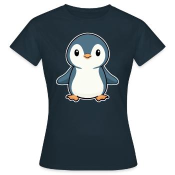 PINGOUIN OISEAU ANTARCTIQUE PÔLE SUD BÉBÉ GLACE DANDINEMENT - T-shirt Femme - marine - Devant - AI Model Female 172 dark (172cm)