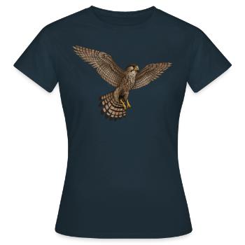 Fliegender Falke - Frauen T-Shirt - Navy - Vorne - AI Model Female 172 dark (172cm)