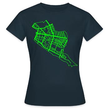 Friedrichshain Berlin - T-shirt Femme - marine - Devant - AI Model Female 172 dark (172cm)
