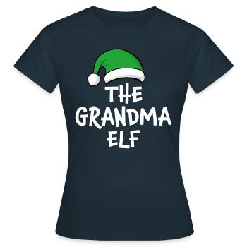 The Grandma Elf - Women's T-Shirt - navy - Front - AI Model Female 172 dark (172cm)