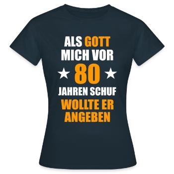 80. Geburtstag 80 - Frauen T-Shirt - Navy - Vorne - AI Model Female 172 dark (172cm)