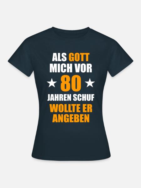 80. Geburtstag 80 - Frauen T-Shirt - Navy
